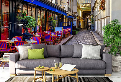 Fototapeta Café v starej uličke 2030